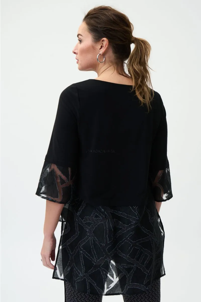 Joseph Ribkoff Sale, 224356 Black Tunic Top Additional 50% Off the Regular Price