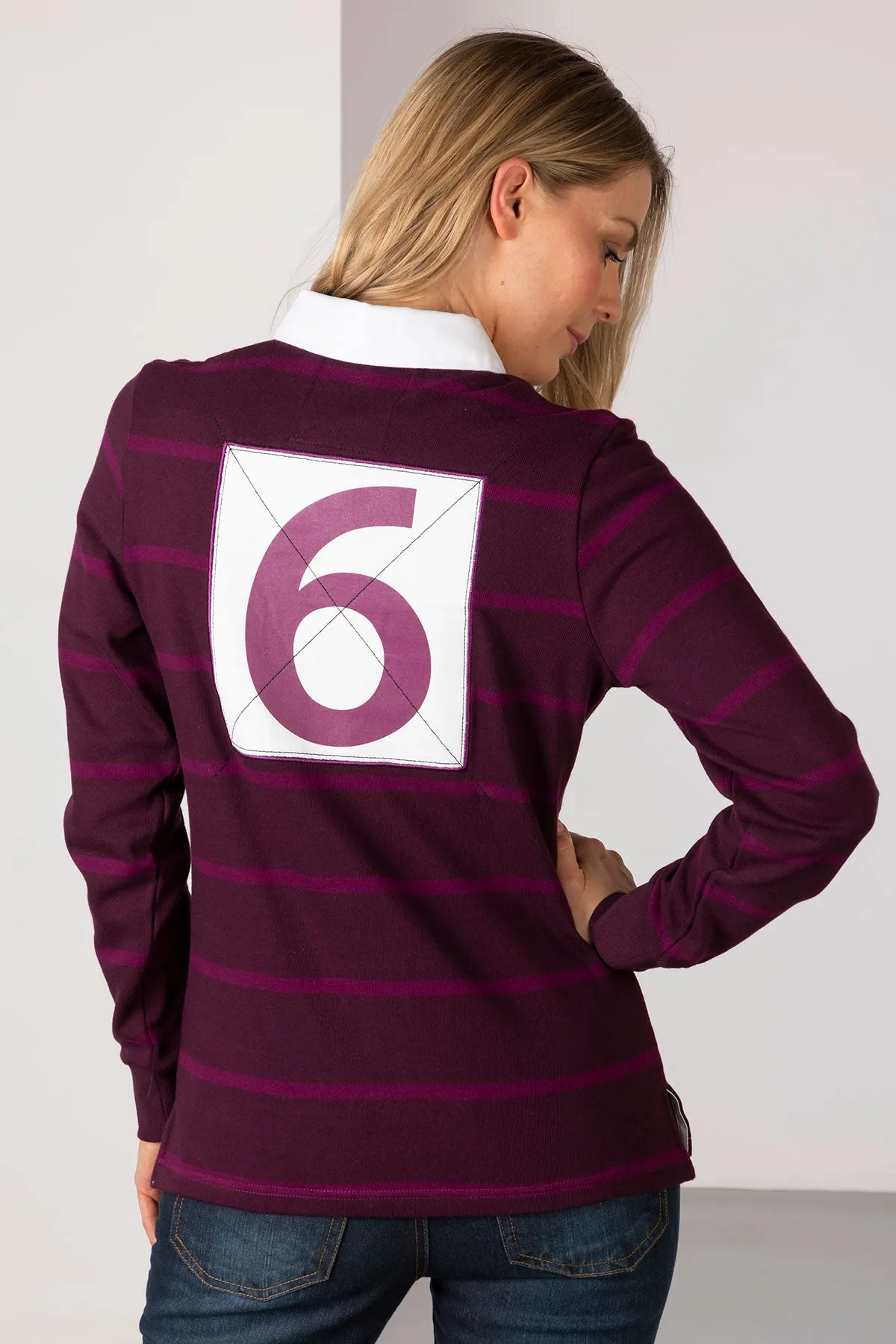 Ladies Striped Rugby Shirt - Ruby II