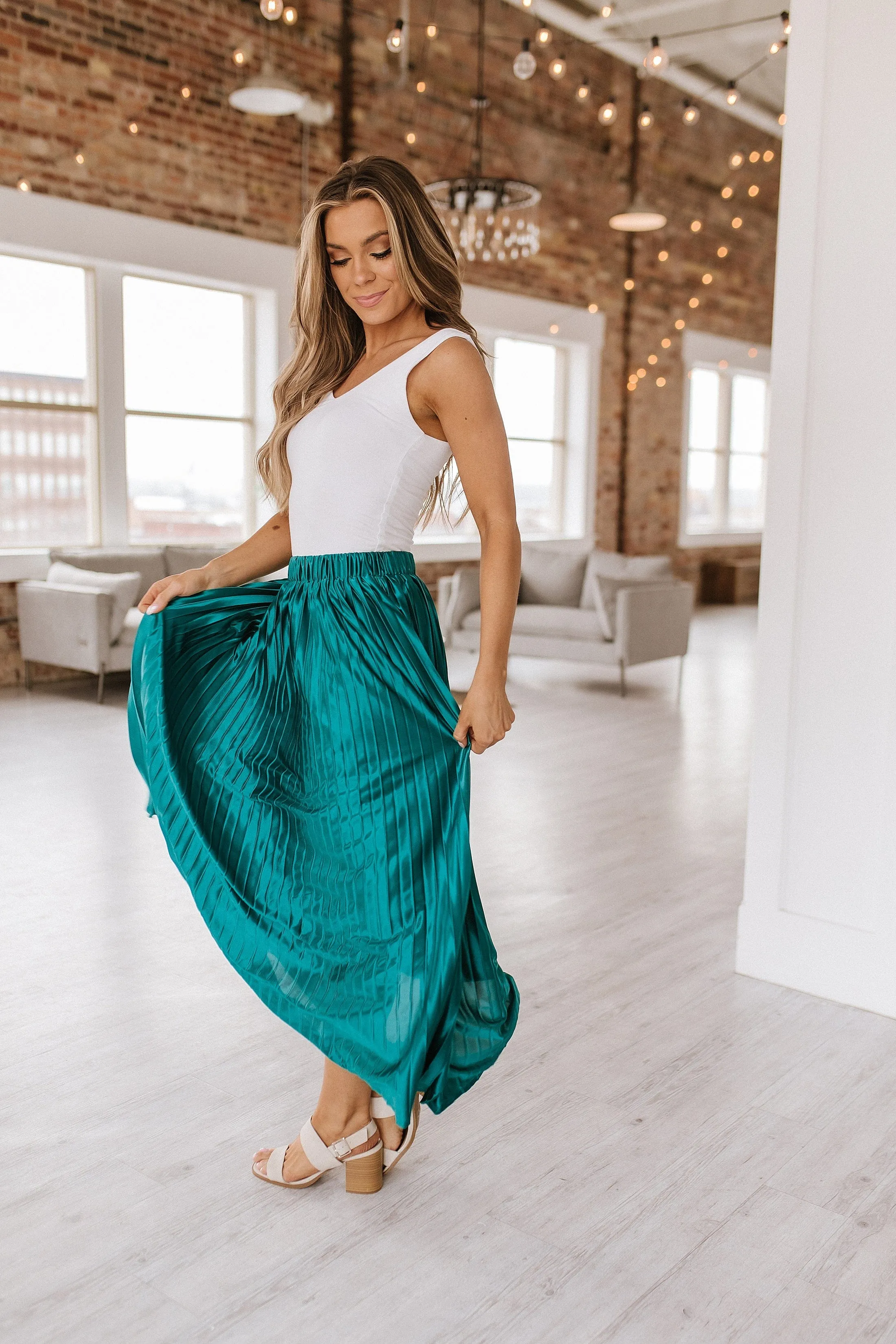 Latasha Satin Pleated Maxi Skirt | S-XL | PRE ORDER