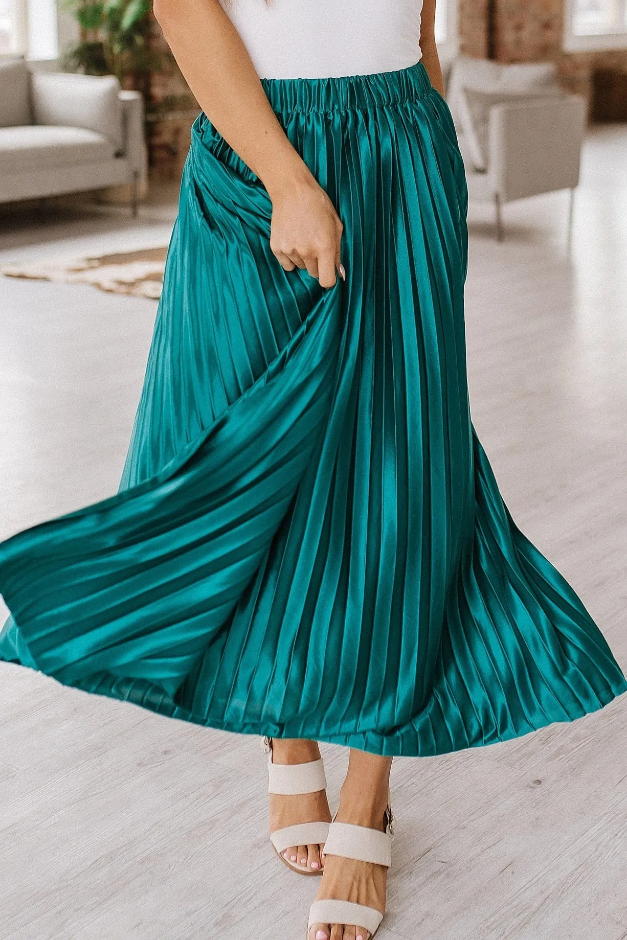 Latasha Satin Pleated Maxi Skirt | S-XL | PRE ORDER