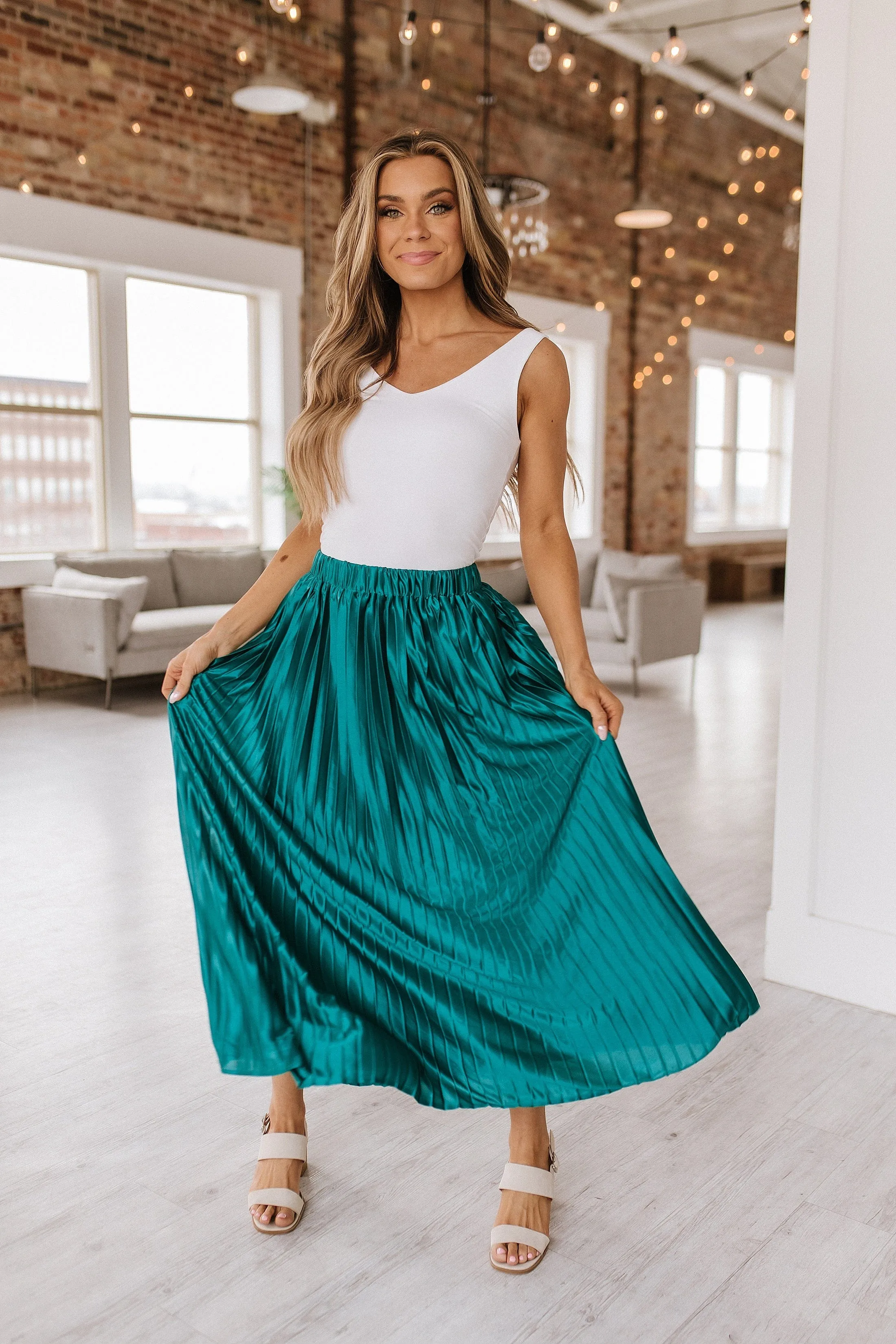 Latasha Satin Pleated Maxi Skirt | S-XL | PRE ORDER