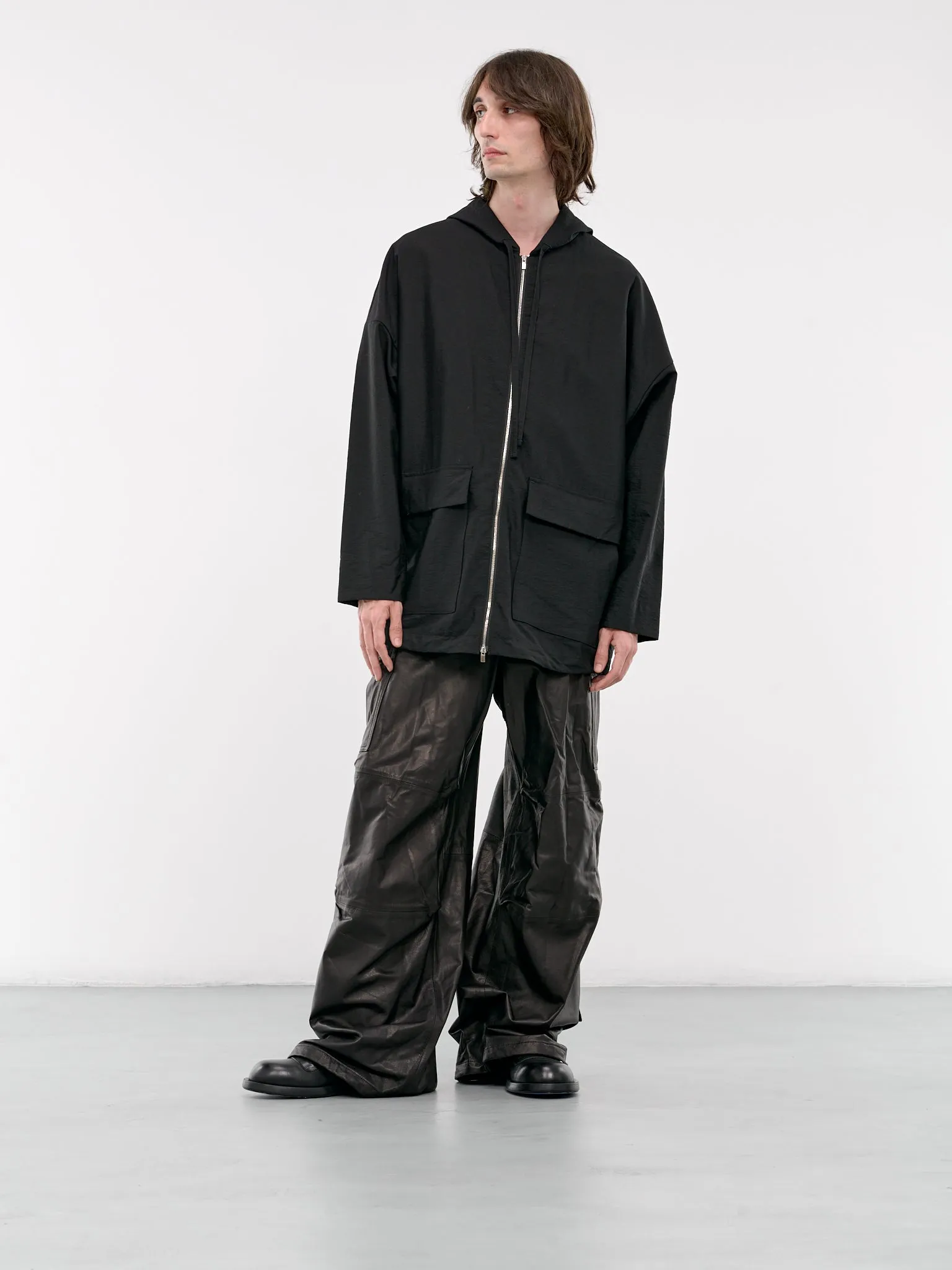 Leather Cargo Pants (AUP2404-BLACK)