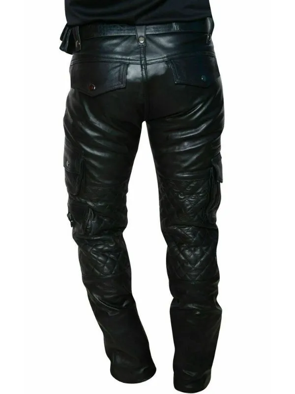 Leather Padded Cargo Pants