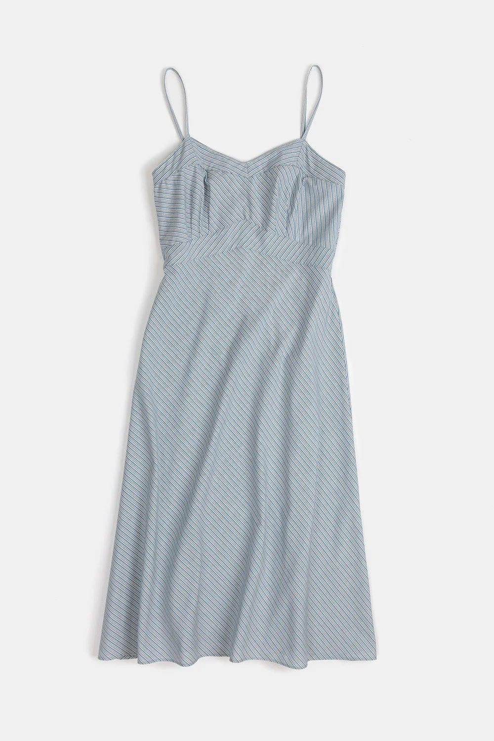 Long Lola Cotton Dress In Sea Stripe