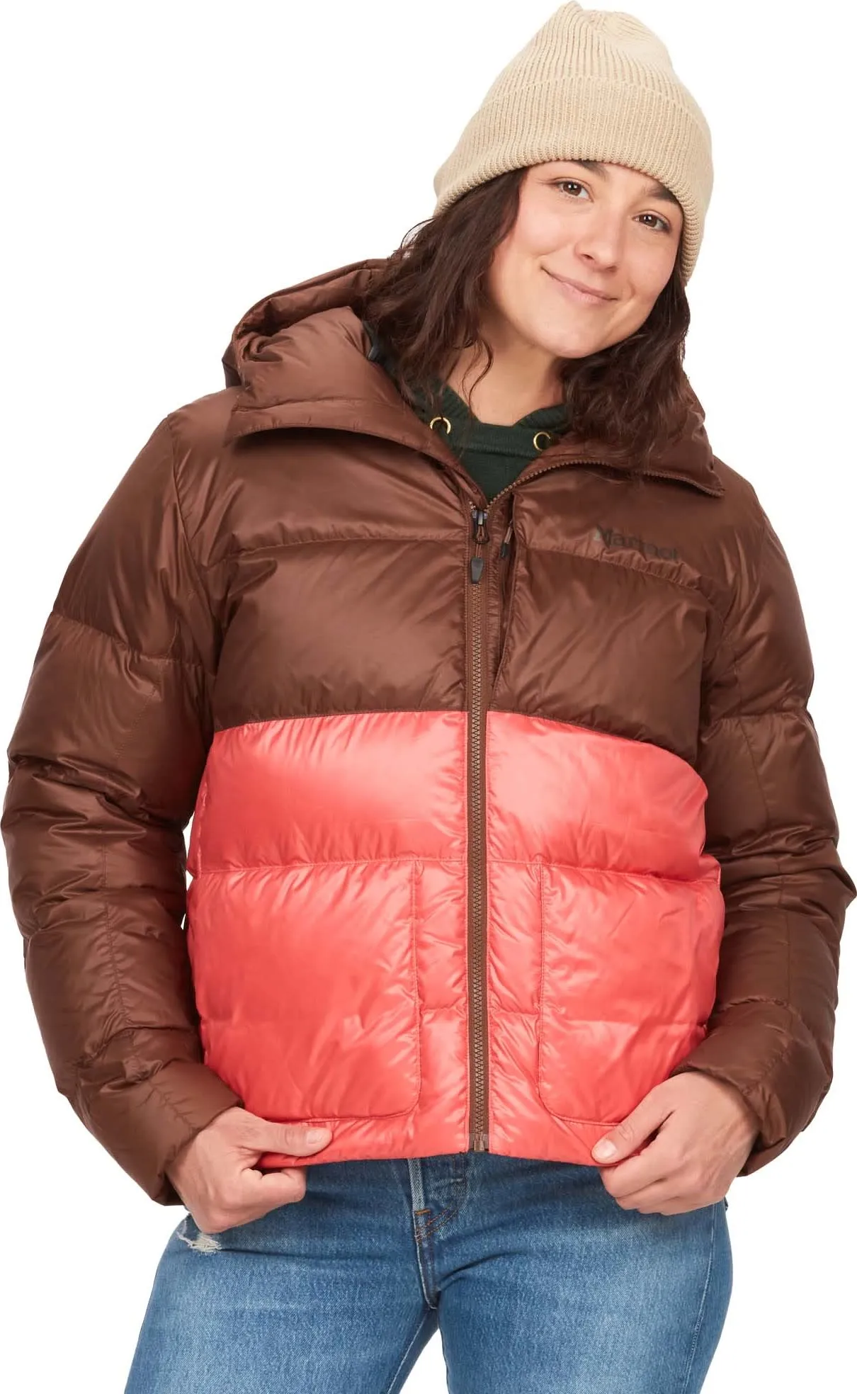 Marmot Women&#x27;s Guides Down Hoody Pinecone/Grapefruit | Buy Marmot Women&#x27;s Guides Down Hoody Pinecone/Grapefruit here | Outnorth