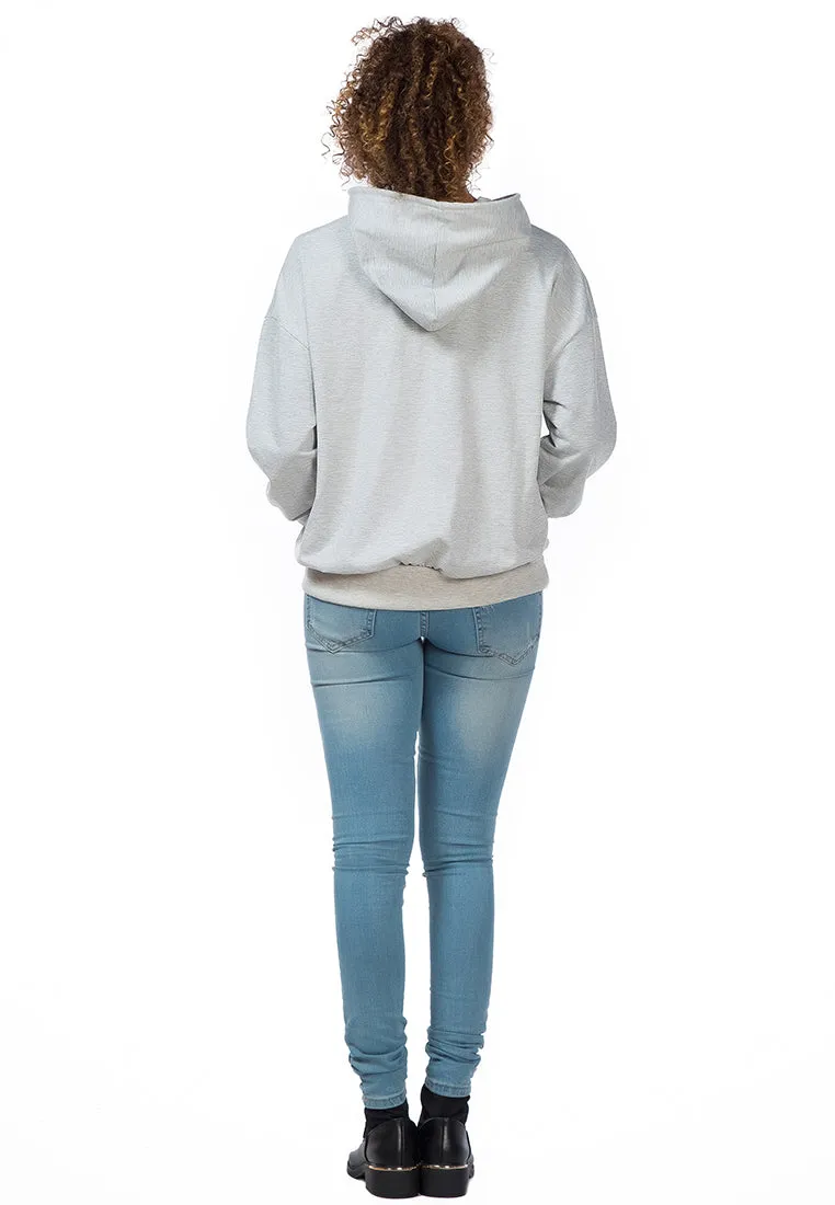 Melange Pullover Drawstring Hoodie