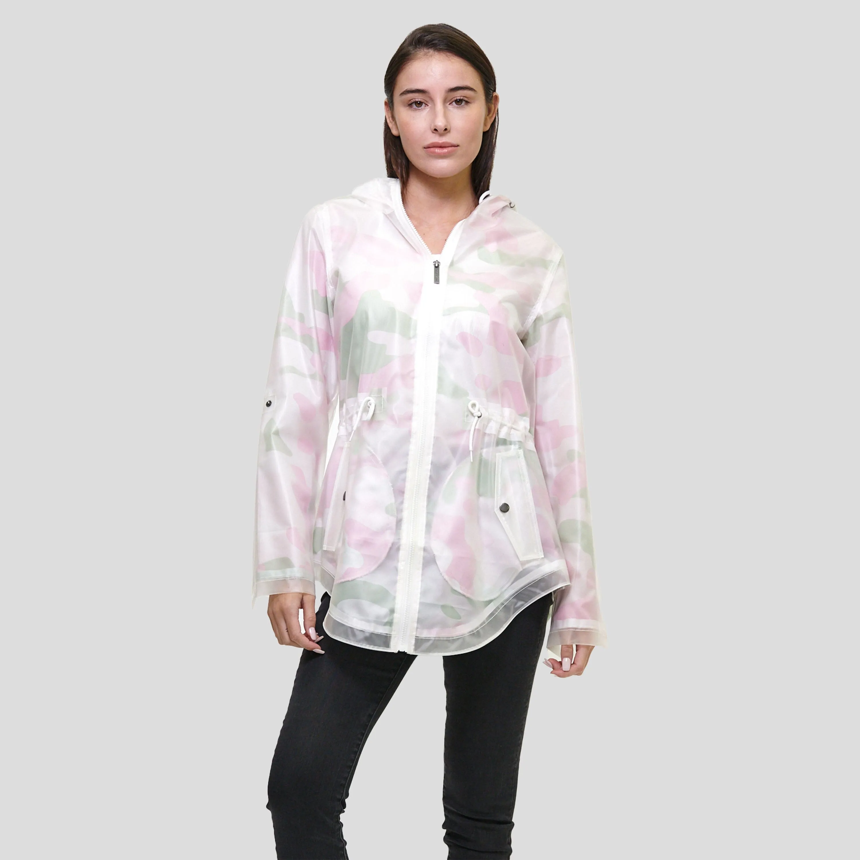 Members Only Women's Translucent Long Jacket