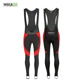 Men Cycling Bib Pants Thermal Reflective Winter Bib Shorts with Braces Cycling Gel Pad MTB Bike Trousers Long Pant