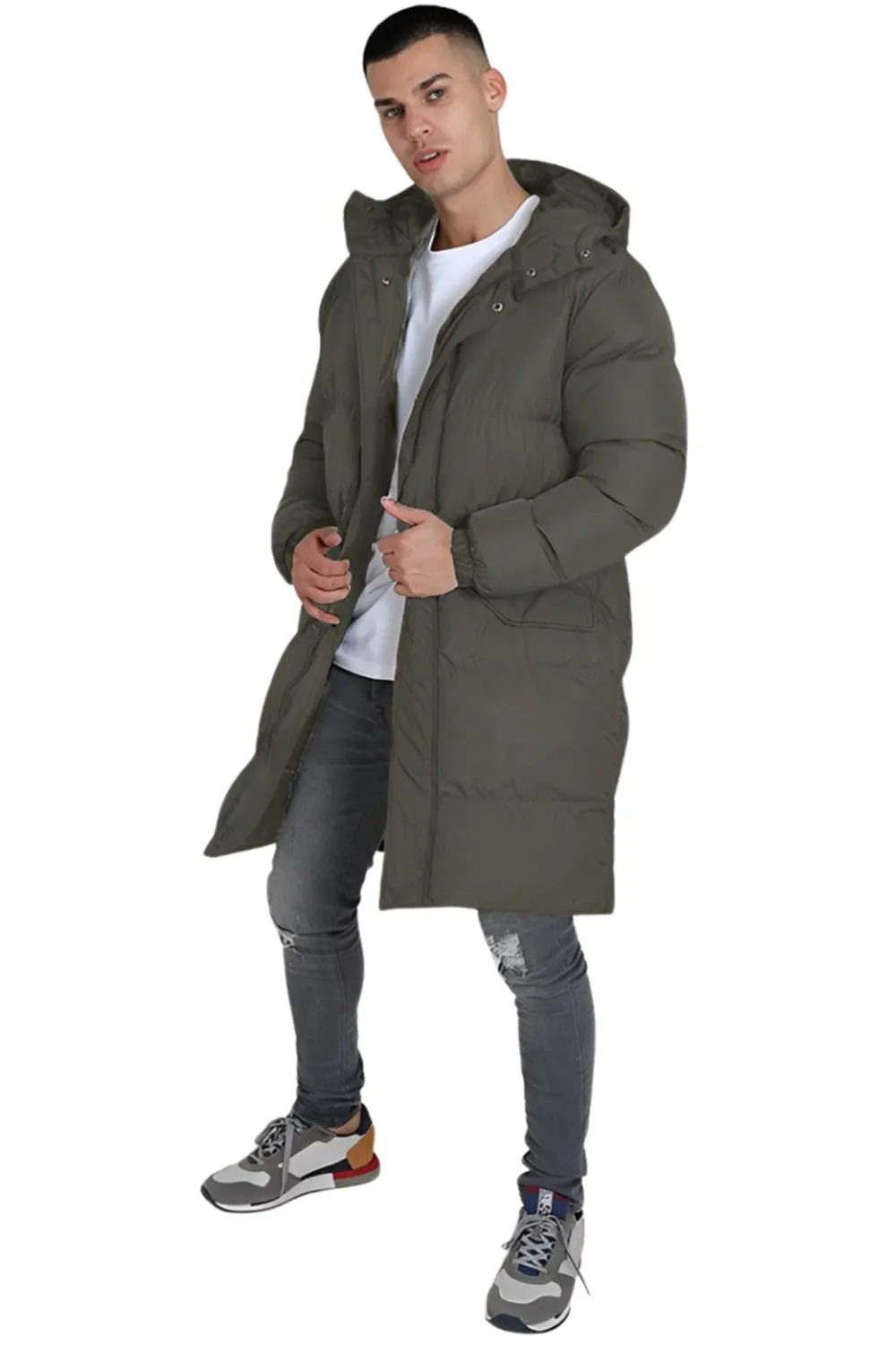 Mens Bubble Down Padded Zipper Jacket