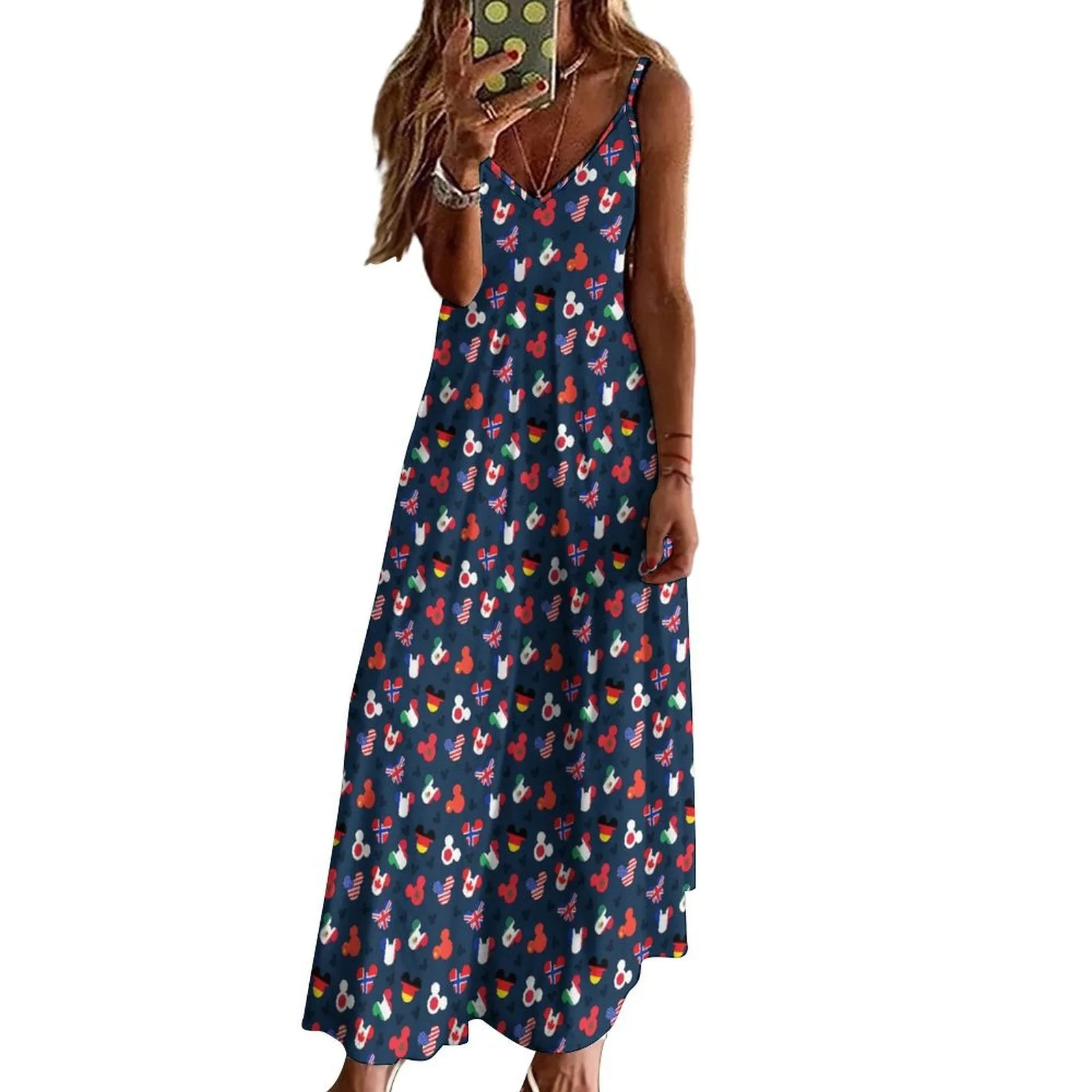 Mickey Flags Women's Summer Slip Long Dress