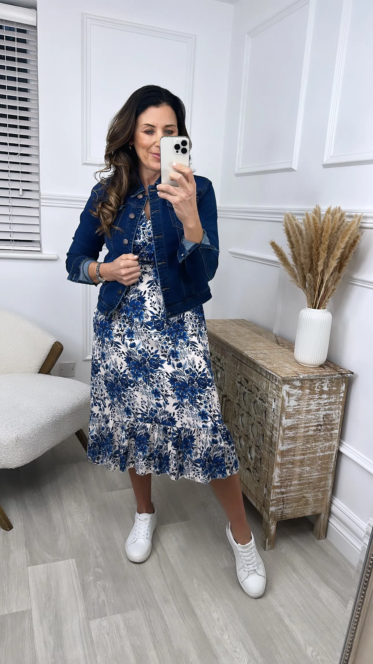 Mira Navy Wrap Midi Dress