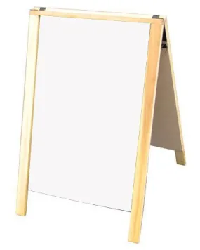 Natural Finish Hardwood 22"x28" Economy A-frame Sidewalk Sign w/ Dry Erase Panels