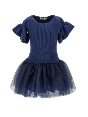 Navy Shimmer Tulle Dress