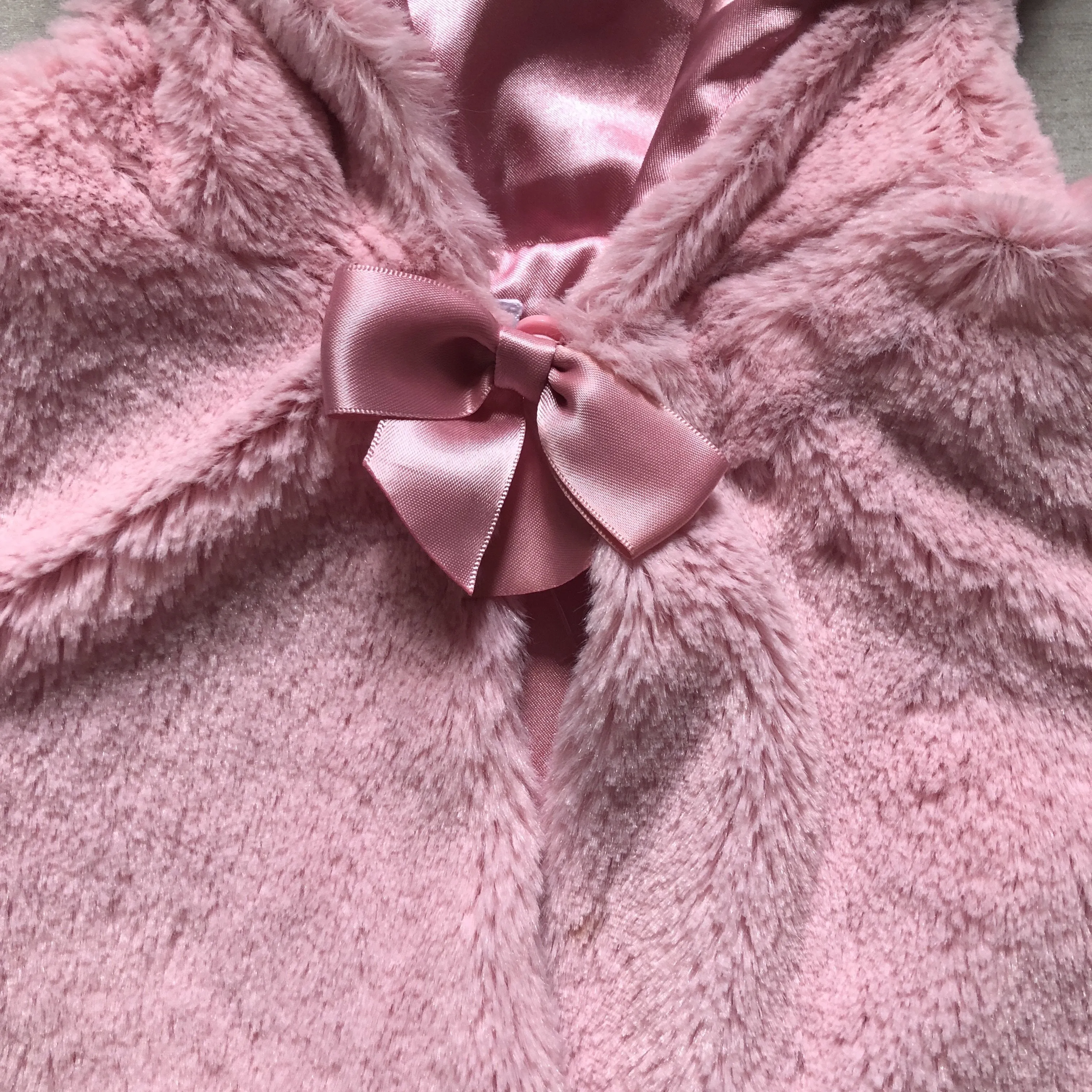 NEW Gymboree Pink Faux Fur Hooded Cape Coat