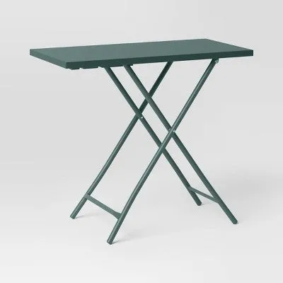 New - Steel Rectangle Multi-tier Outdoor Folding Accent Table Green - Room Essentials