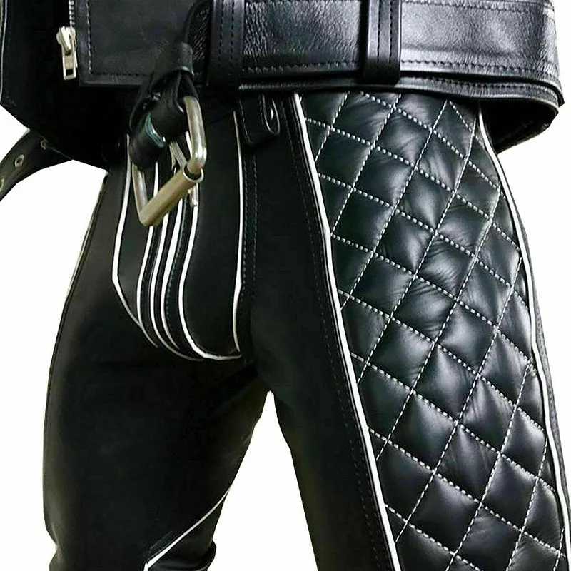 New Style Side Padded Leather Pants