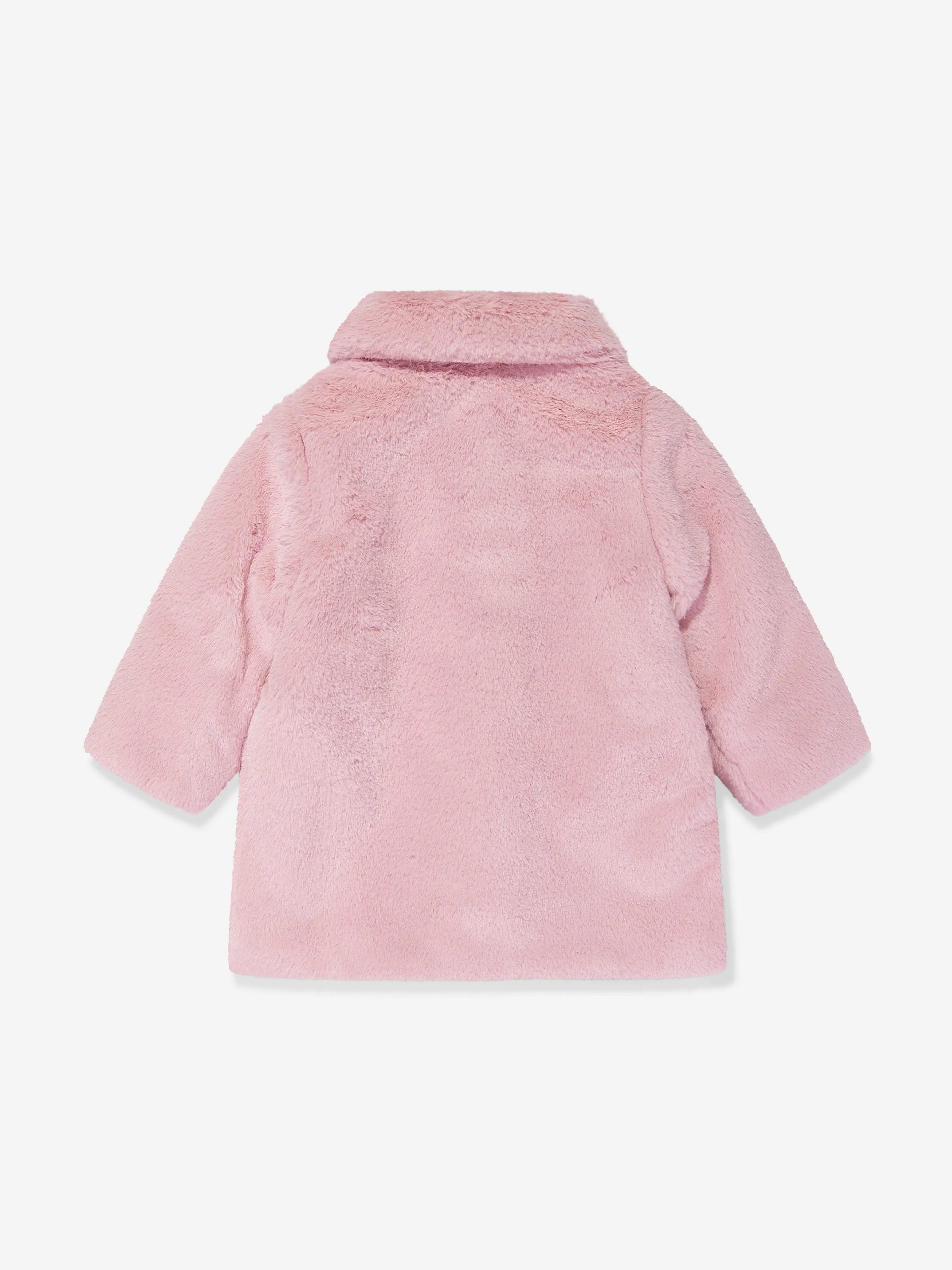 Paz Rodriguez Girls Faux Fur Coat in Pink