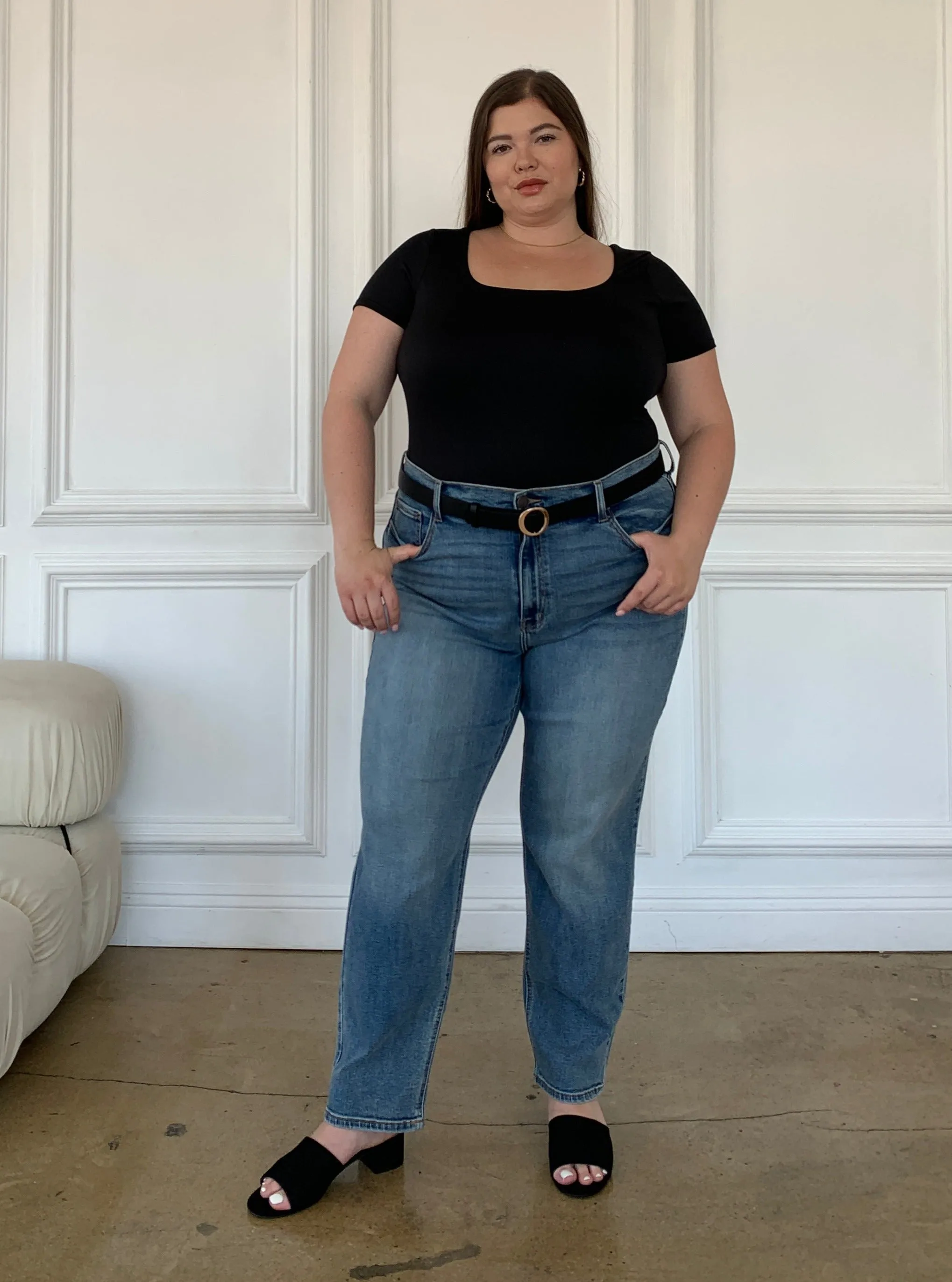 Plus Size Double Layer Cropped Tee