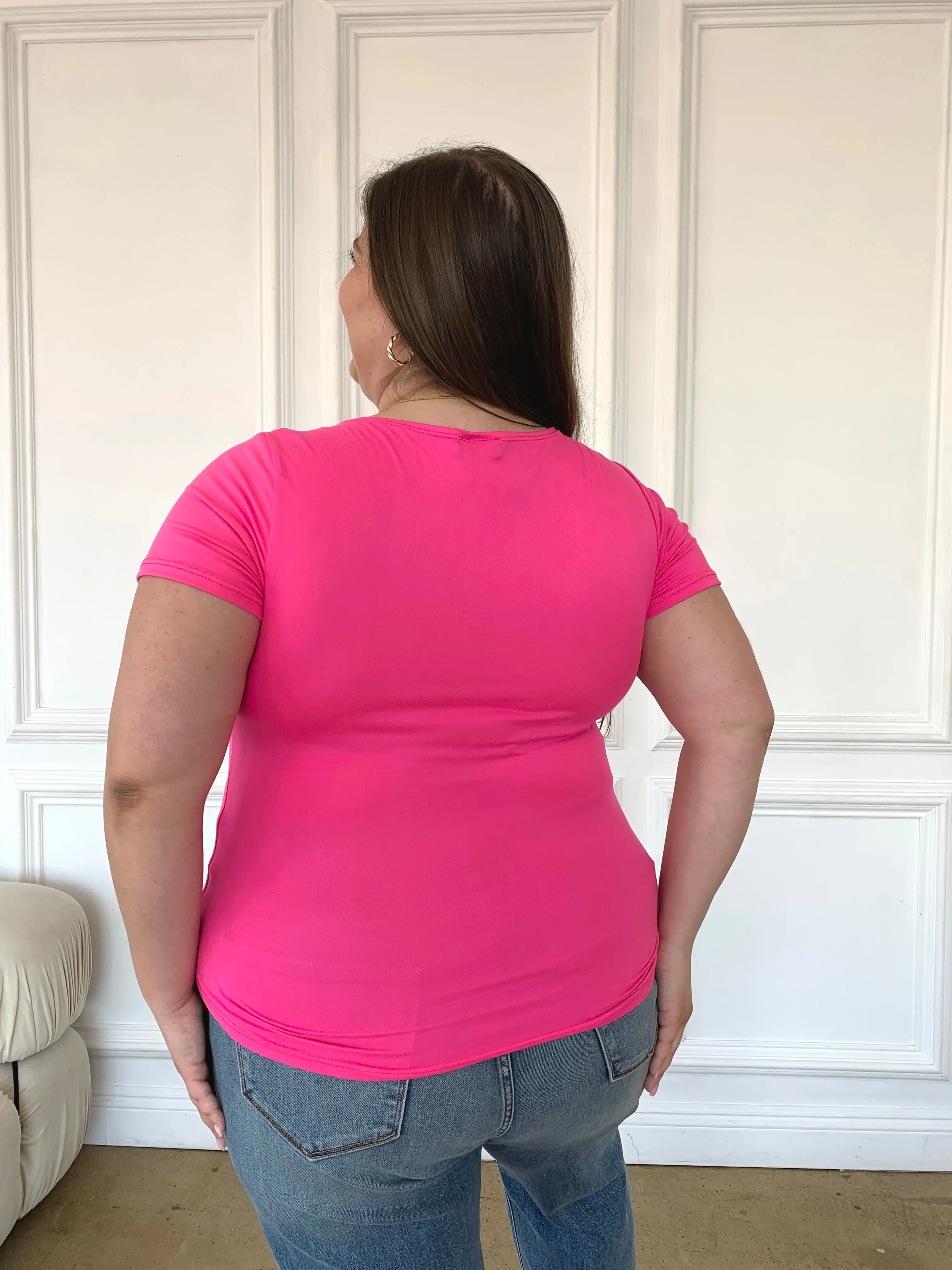 Plus Size Double Layer Cropped Tee