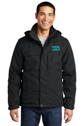 Port Authority Herringbone Customized 3-in-1 Parkas, Black