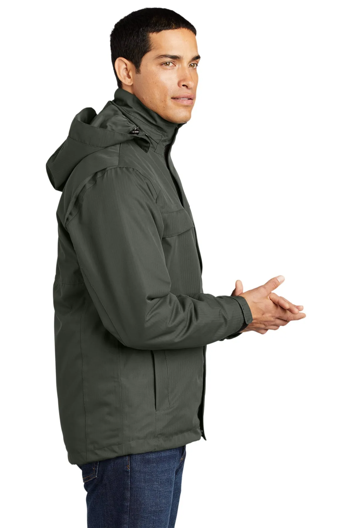 Port Authority Herringbone Customized 3-in-1 Parkas, Spruce Green