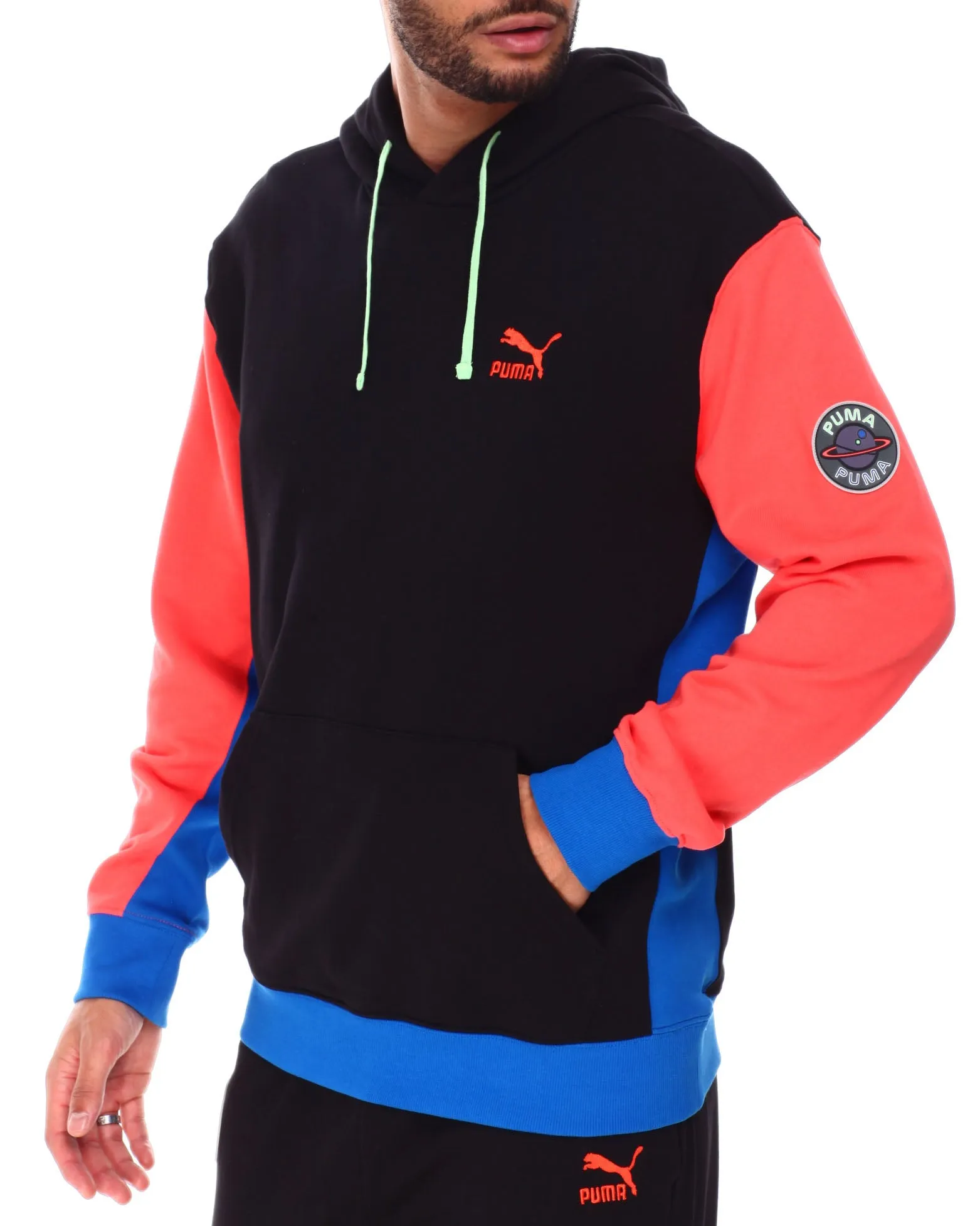 Puma Men's Retro Sci-Fi Color-Block Hoodie