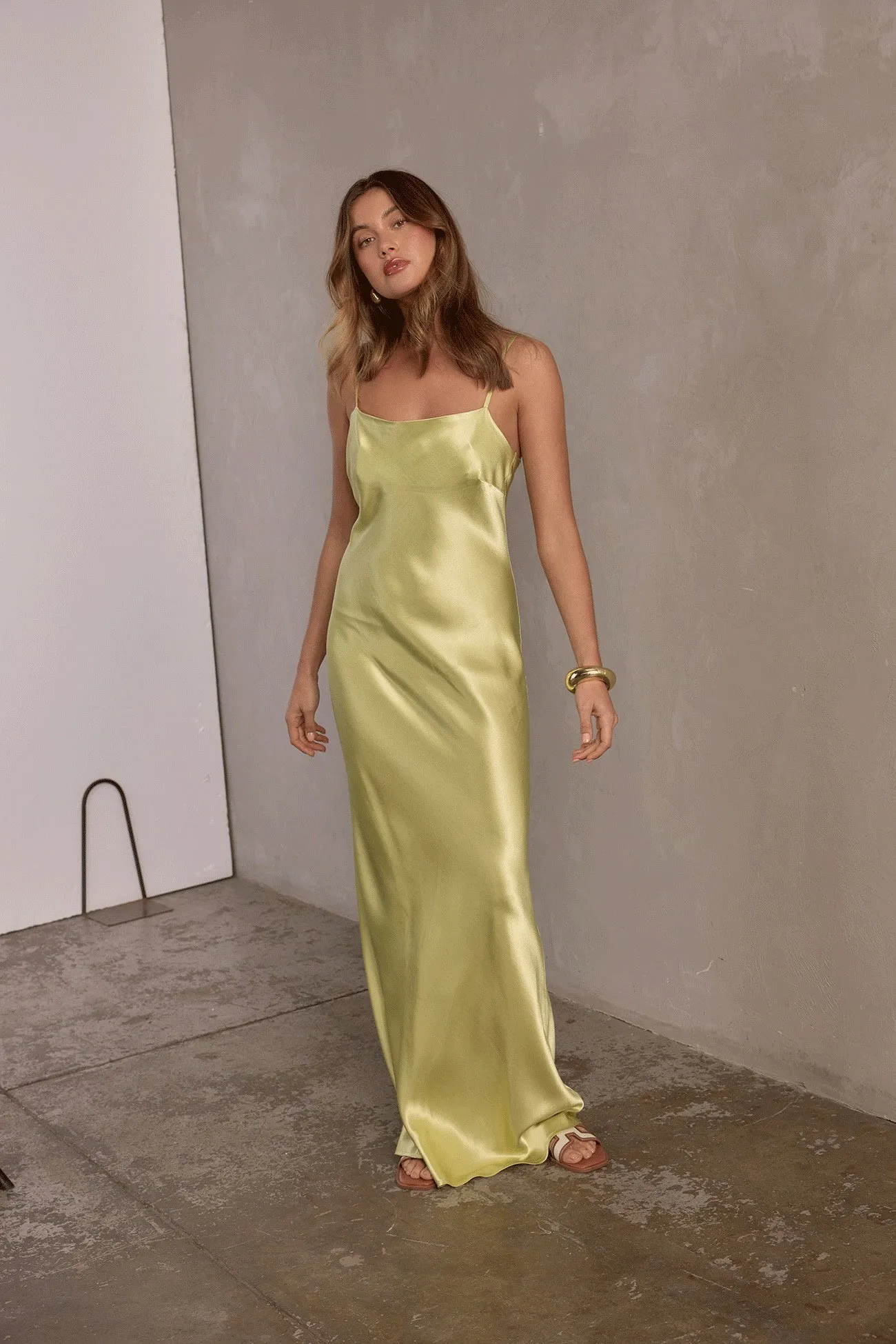 Raef The Label Carla Slip Dress - Pistachio