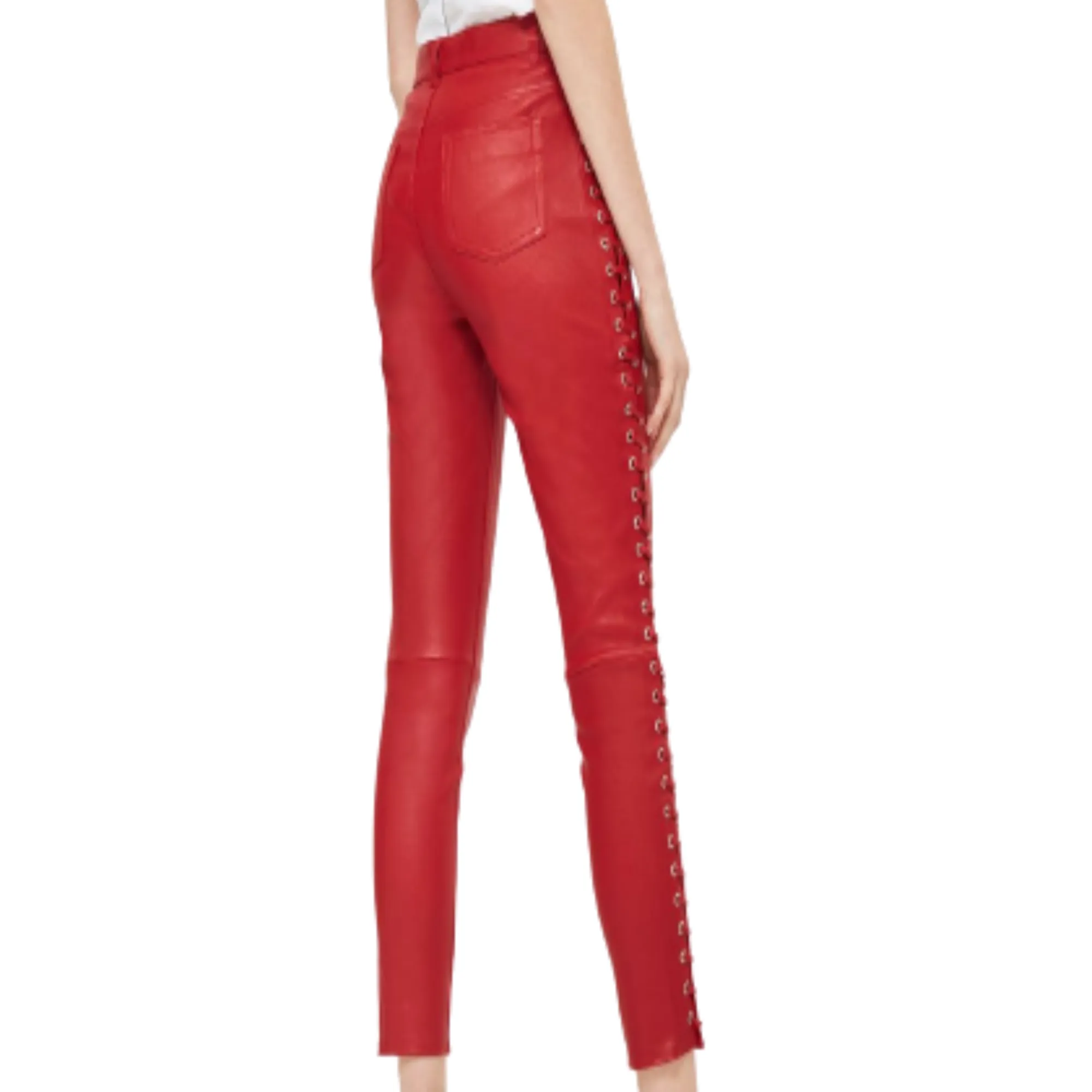 red leather pants for women