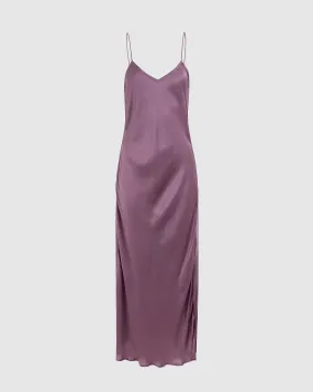 ROSE SILK SLIP DRESS IN LILAC