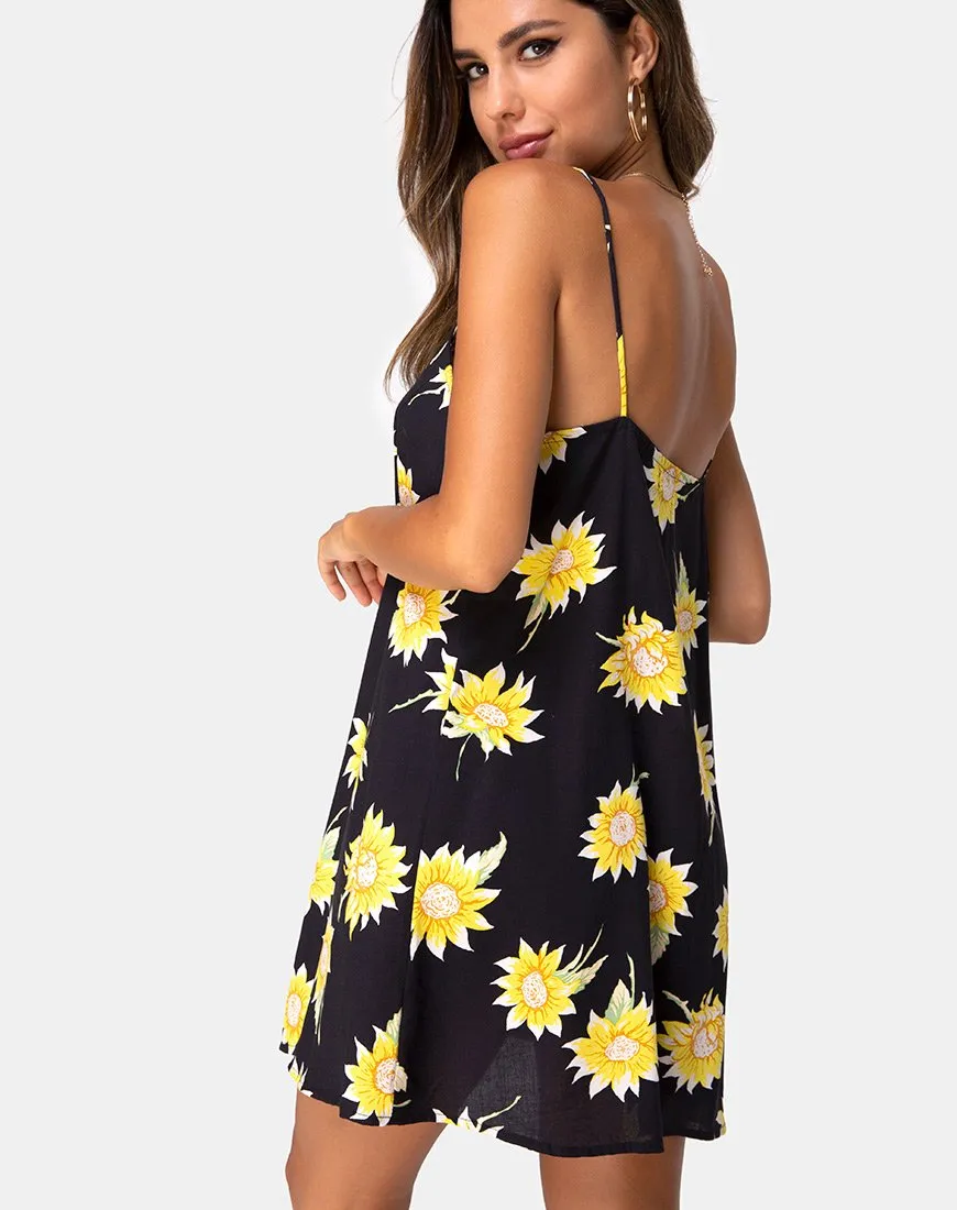 Sanna Slip Dress in Sunny Days Black