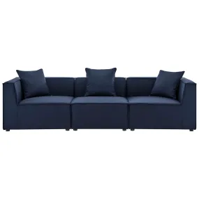 Saybrook Outdoor Patio Upholstered 3-Piece Sectional Sofa Navy EEI-4379-NAV