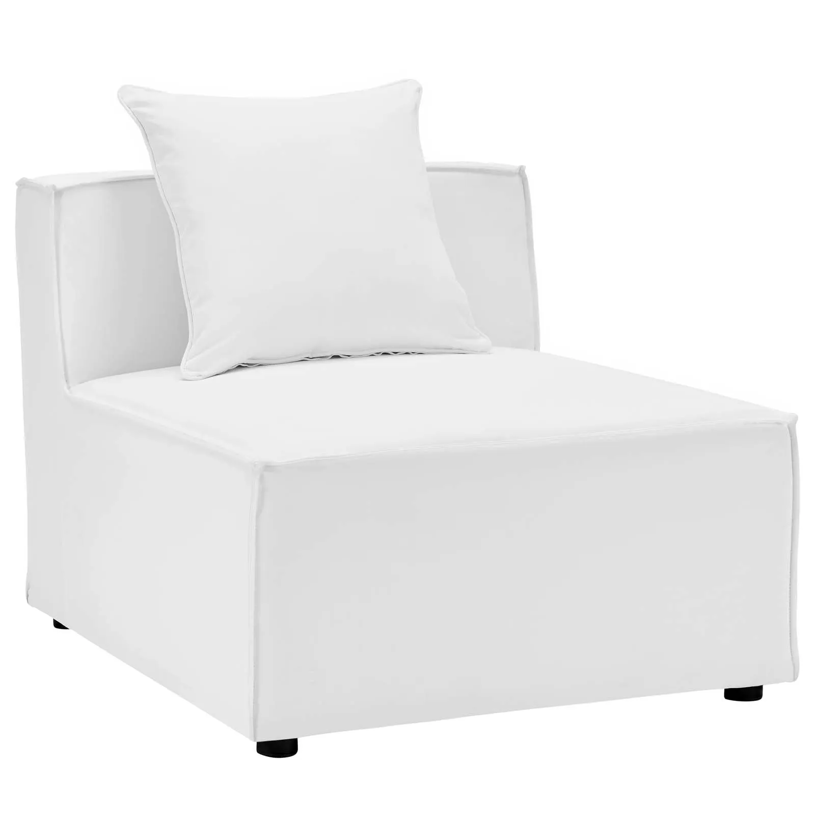 Saybrook Outdoor Patio Upholstered 6-Piece Sectional Sofa White EEI-4386-WHI