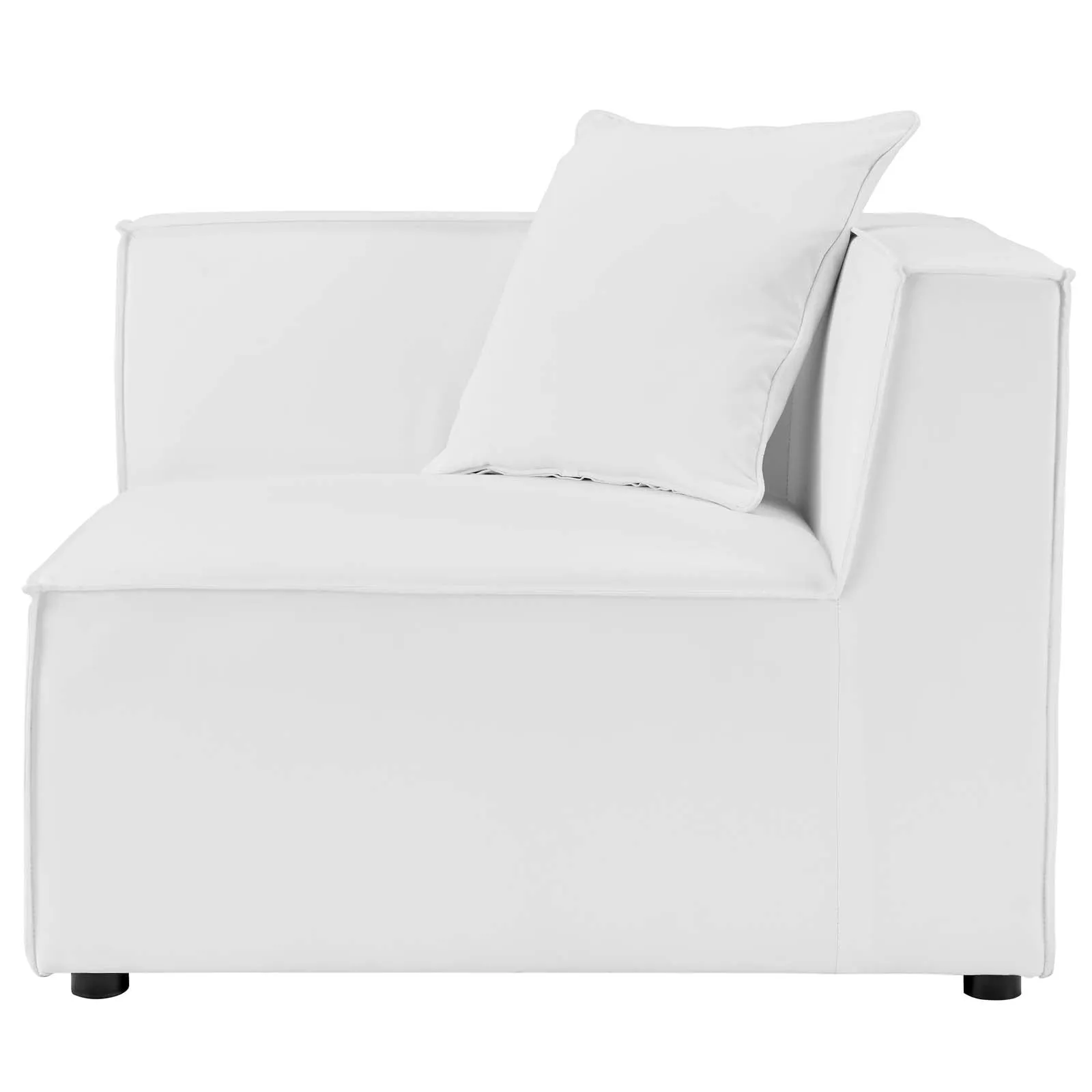 Saybrook Outdoor Patio Upholstered 6-Piece Sectional Sofa White EEI-4386-WHI