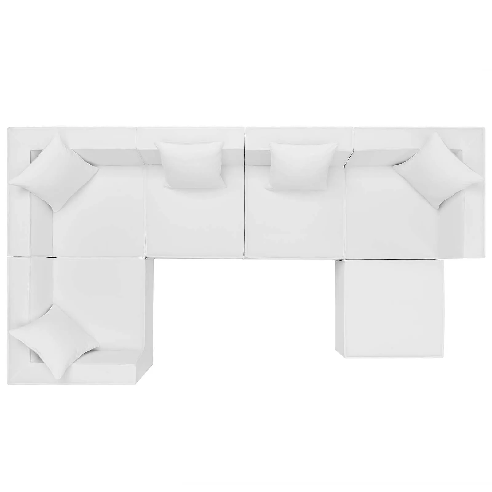 Saybrook Outdoor Patio Upholstered 6-Piece Sectional Sofa White EEI-4386-WHI