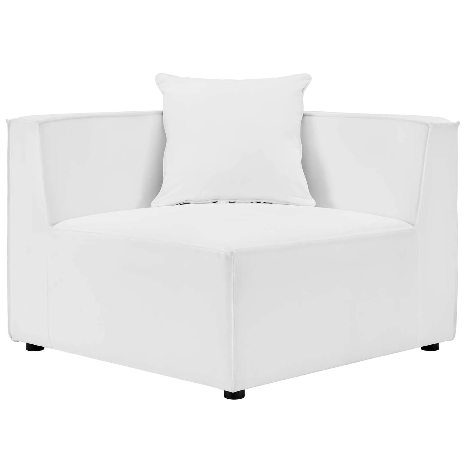 Saybrook Outdoor Patio Upholstered 6-Piece Sectional Sofa White EEI-4386-WHI