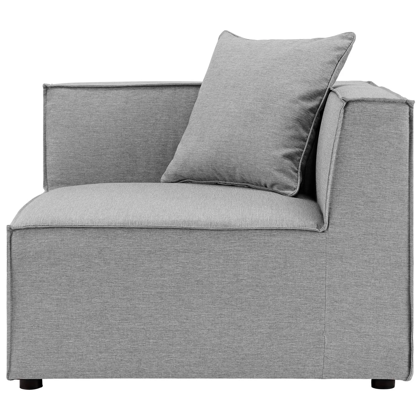 Saybrook Outdoor Patio Upholstered Sectional Sofa Corner Chair Gray EEI-4210-GRY