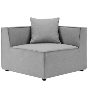 Saybrook Outdoor Patio Upholstered Sectional Sofa Corner Chair Gray EEI-4210-GRY