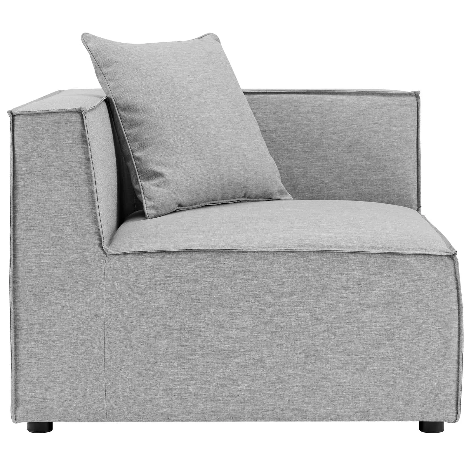 Saybrook Outdoor Patio Upholstered Sectional Sofa Corner Chair Gray EEI-4210-GRY