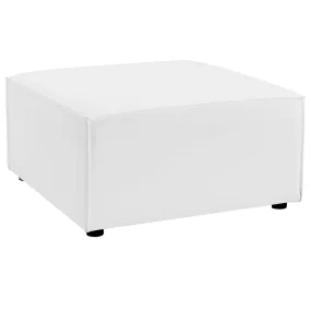 Saybrook Outdoor Patio Upholstered Sectional Sofa Ottoman White EEI-4211-WHI