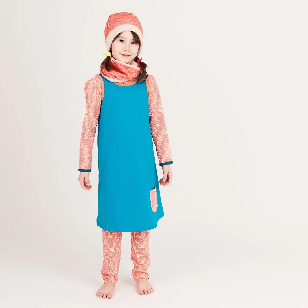 Sleeveless dress "Sweat Light Petrol/Dotted Lines Coral"