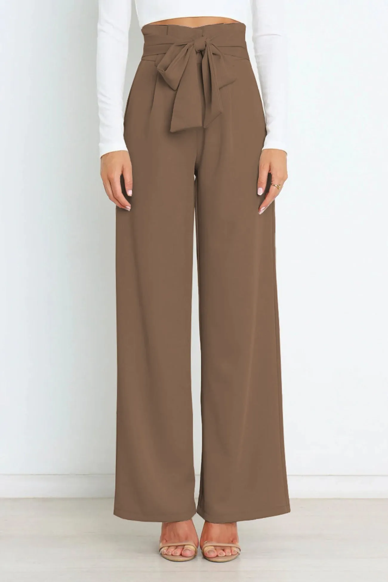 Solid Color Wide Leg Suit Pants