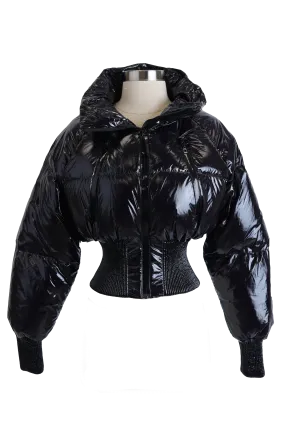 Storm Shiny Cropped Dow Bomber Jacket