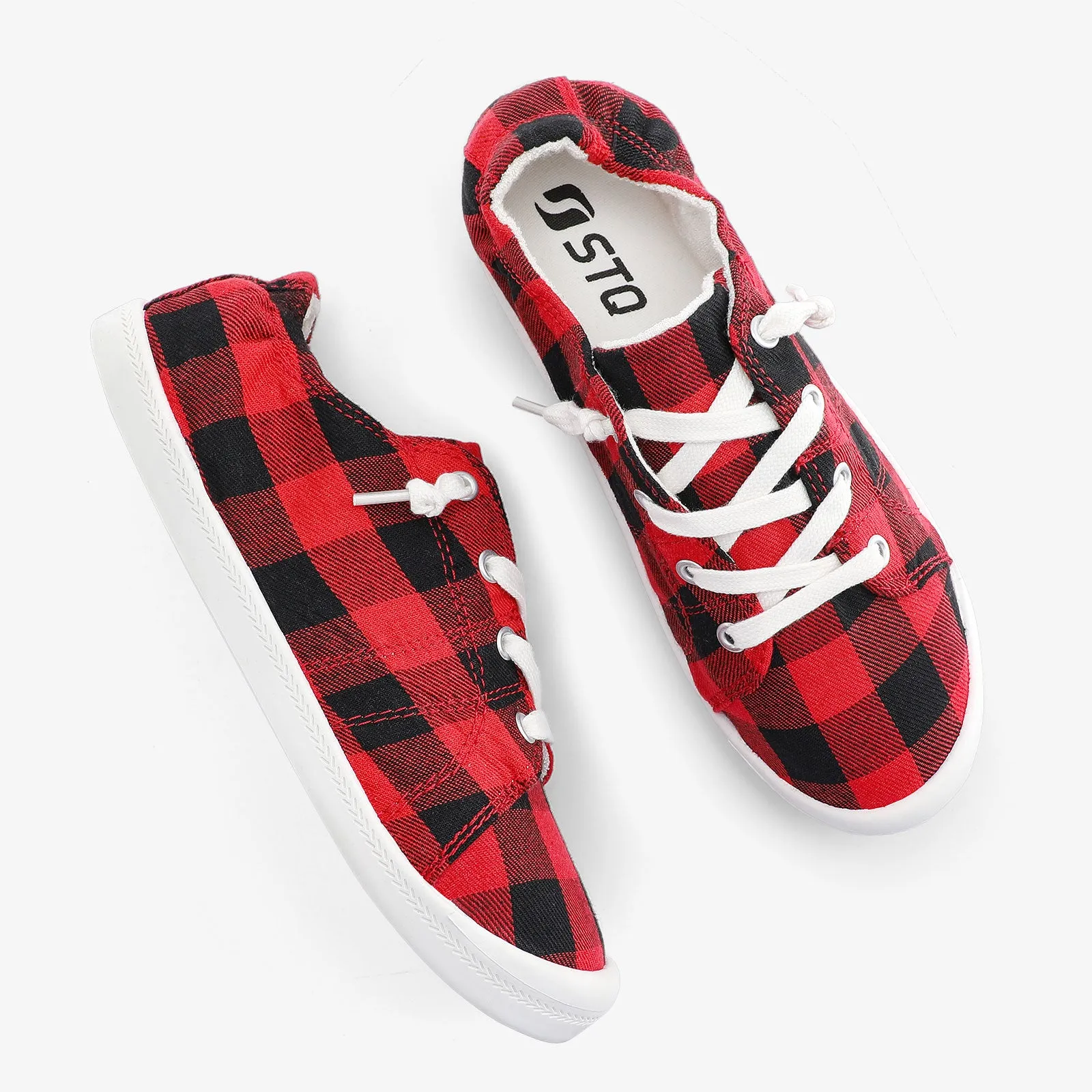 STQ Plaid Slip-Ons Casual Shoes