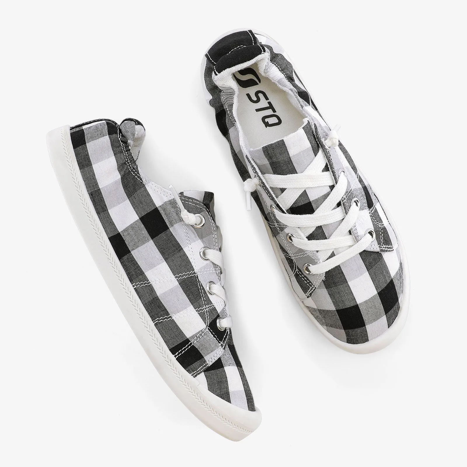 STQ Plaid Slip-Ons Casual Shoes