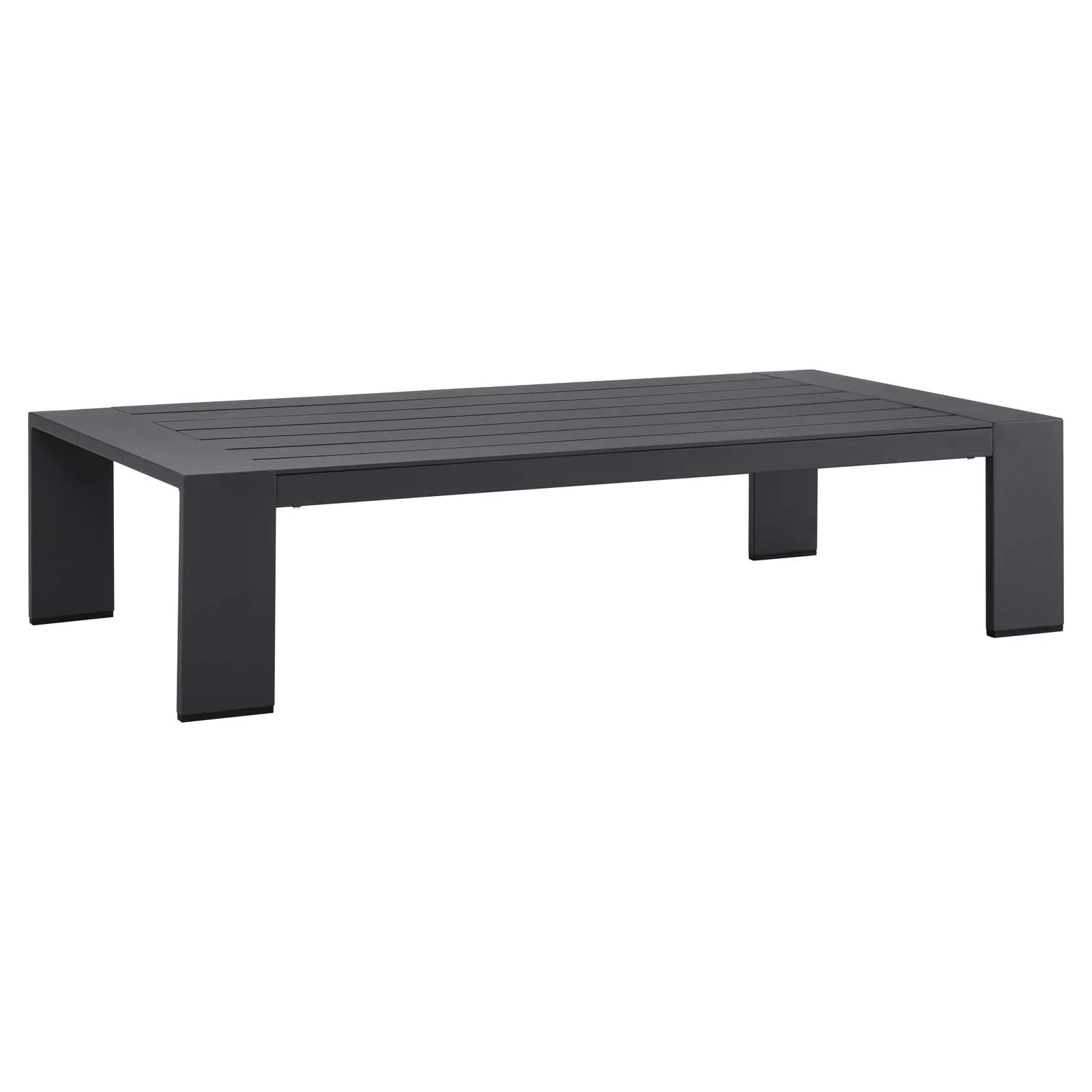 Tahoe Outdoor Patio Powder-Coated Aluminum Coffee Table Gray EEI-5677-GRY