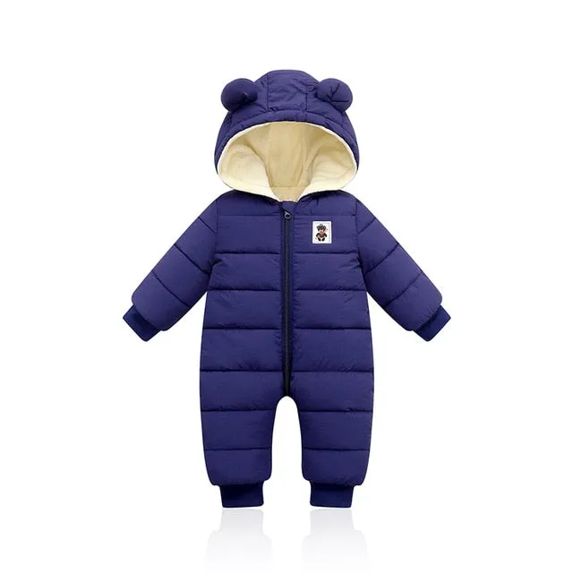 Teddy Bear Hooded Kids Snowsuit