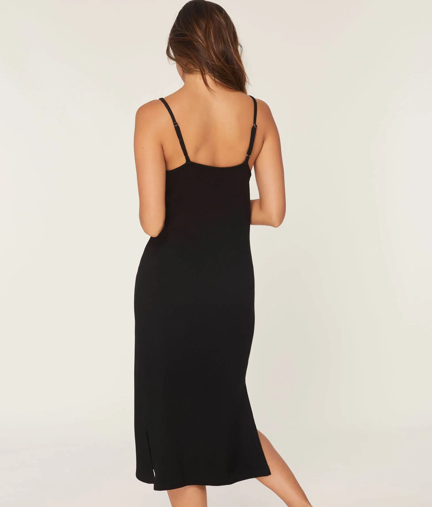 The Barreta Dress - Waffle - Black