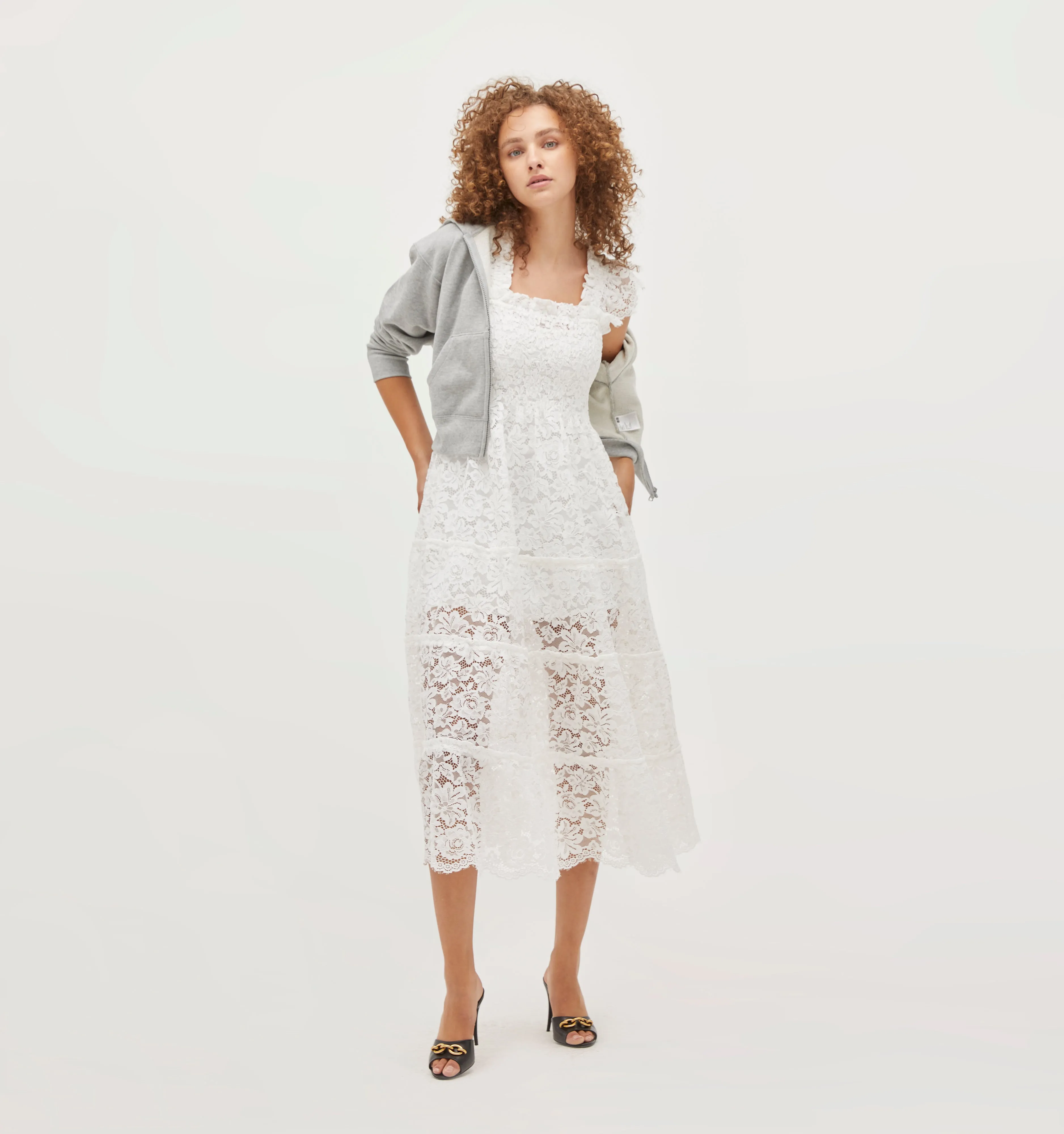 The Lace Ellie Nap Dress - White Lace