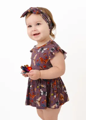 The Moths Plum Flutter Baby Dress