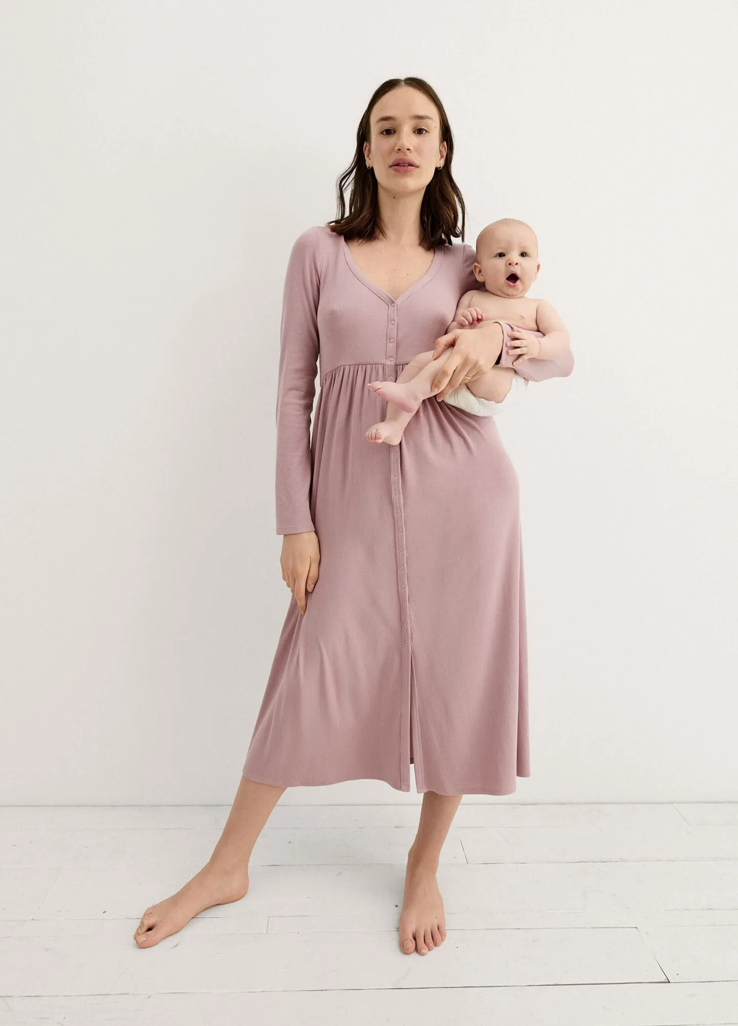 The Softest Rib Nursing Dress